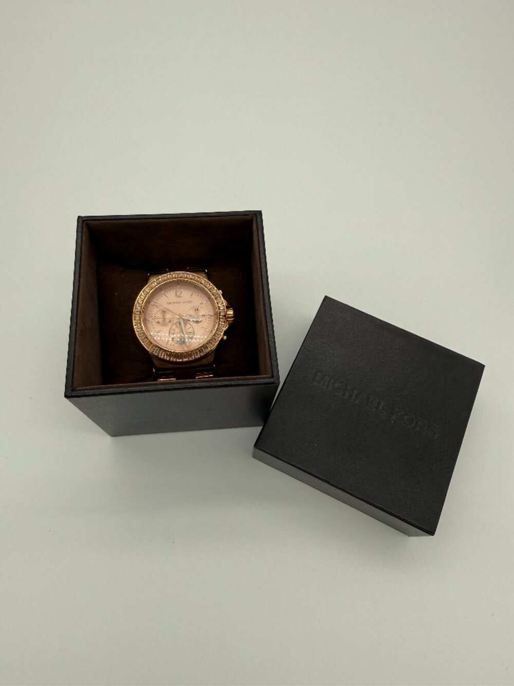 Michael Kors Rose Gold Tone Baguette Bezel Chronograph Ladies Watch MK5412 - Picture 7 of 7
